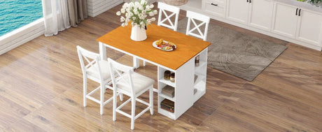 Farmhouse Solid Wood 5-Piece Counter Height Dining Set - Omega Lifestyles