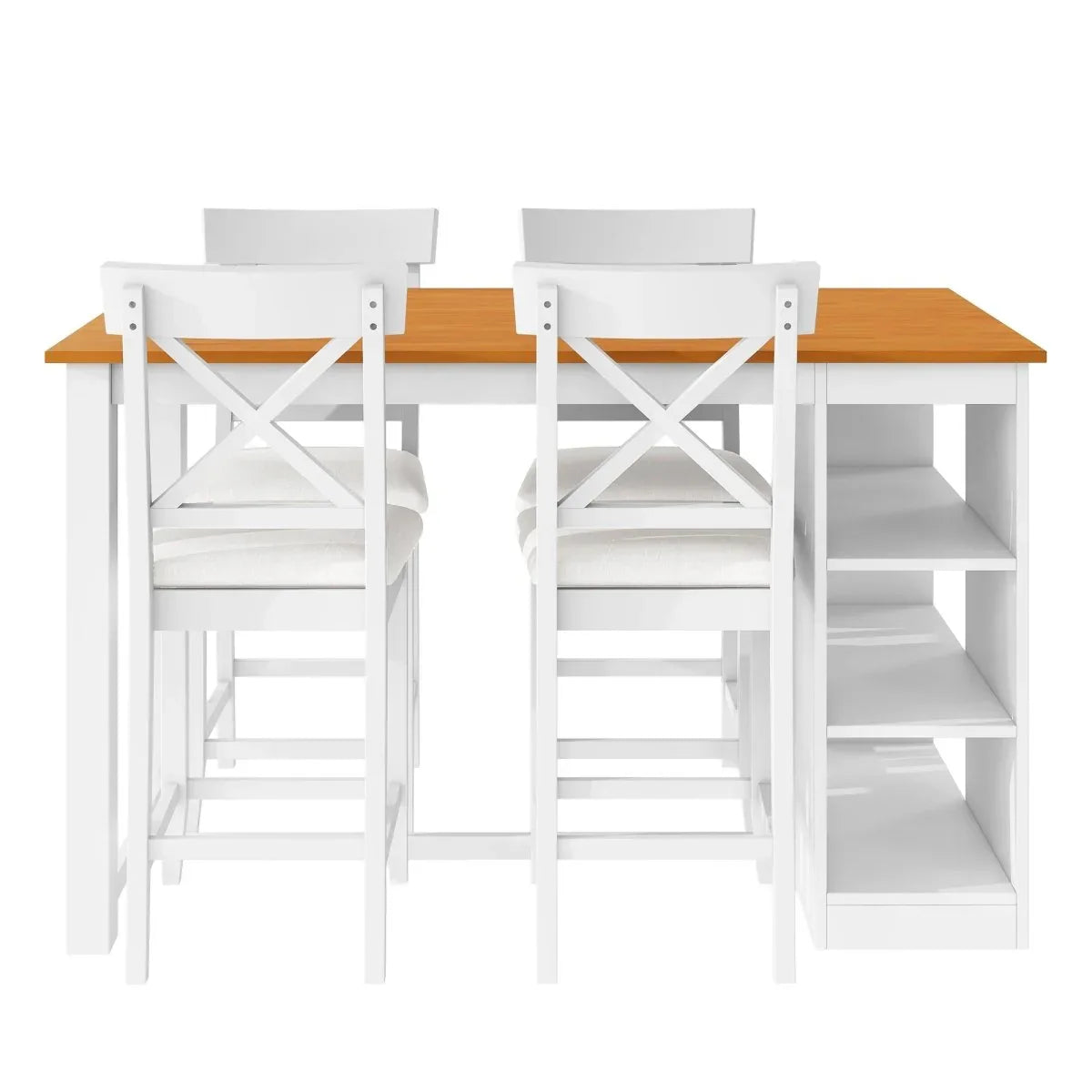 Farmhouse Solid Wood 5-Piece Counter Height Dining Set - Omega Lifestyles