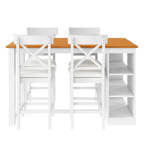 Farmhouse Solid Wood 5-Piece Counter Height Dining Set - Omega Lifestyles