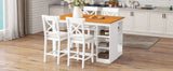 Farmhouse Solid Wood 5-Piece Counter Height Dining Set - Omega Lifestyles