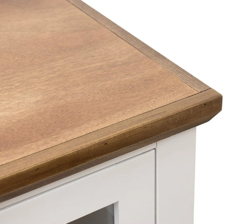 Farmhouse Style 83-Inch Fireplace TV Stand White Bourbon - Omega Lifestyles