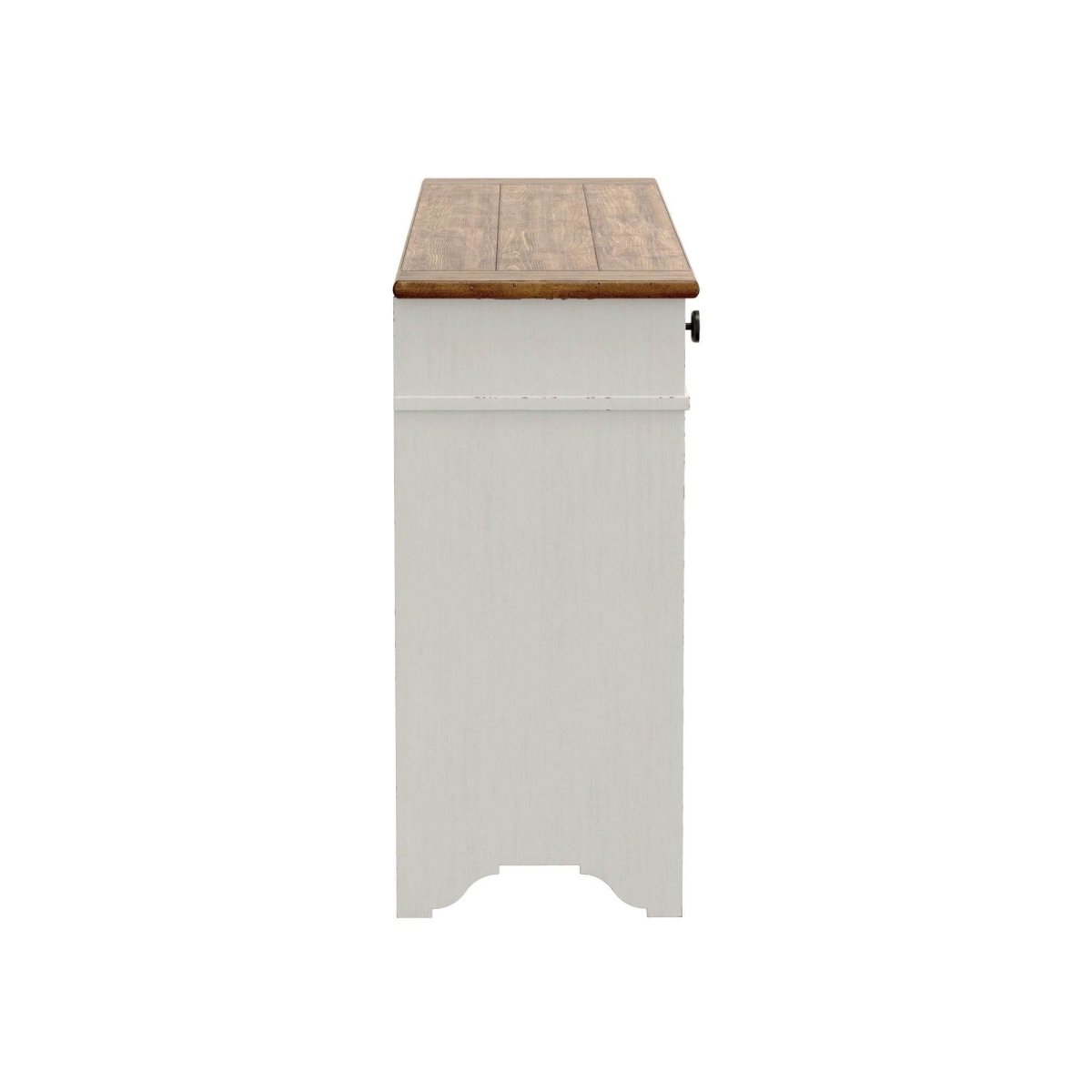 Farmhouse Style Brown White Engineered Wood Server - Driftwood - Omega Lifestyles