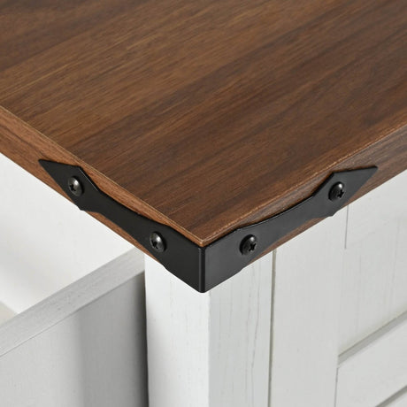 Farmhouse Style Kitchen Island Cart With Power Outlet - Driftwood - Omega Lifestyles