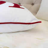 Festive Embroidered JOY Velvet Lumbar Throw Pillow 14x20 Inch - Driftwood - Omega Lifestyles