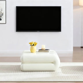 Fiberglass Stacked Square Coffee Table With Open Storage - Omega Lifestyles