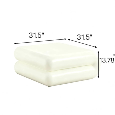 Fiberglass Stacked Square Coffee Table With Open Storage - Omega Lifestyles