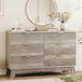 Fluted MidCentury Modern 9-Drawer Wooden Dresser - Omega Lifestyles