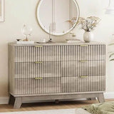 Fluted MidCentury Modern 9-Drawer Wooden Dresser - Omega Lifestyles