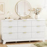 Fluted MidCentury Modern 9-Drawer Wooden Dresser - Omega Lifestyles