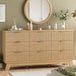 Fluted MidCentury Modern 9-Drawer Wooden Dresser - Omega Lifestyles