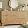 Fluted MidCentury Modern 9-Drawer Wooden Dresser - Omega Lifestyles