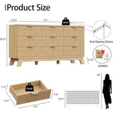 Fluted MidCentury Modern 9-Drawer Wooden Dresser - Omega Lifestyles