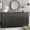 Fluted MidCentury Modern 9-Drawer Wooden Dresser - Omega Lifestyles