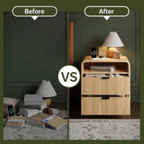 Fluted Modern Nightstand With Charging Station - Omega Lifestyles