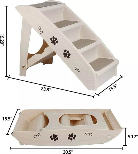 Foldable Lightweight Plastic Dog Ramp Stairs - Sleep Galleria