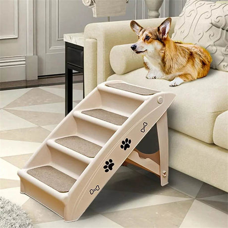 Foldable Lightweight Plastic Dog Ramp Stairs - Sleep Galleria