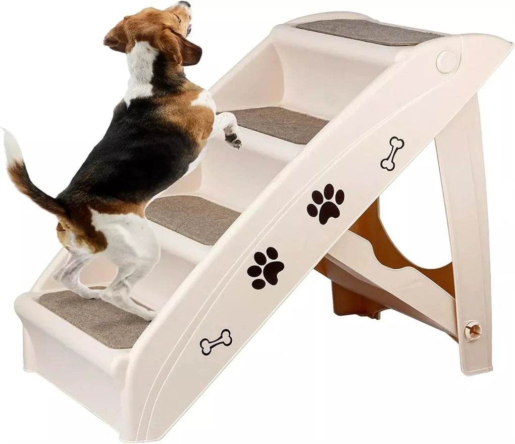 Foldable Lightweight Plastic Dog Ramp Stairs - Sleep Galleria