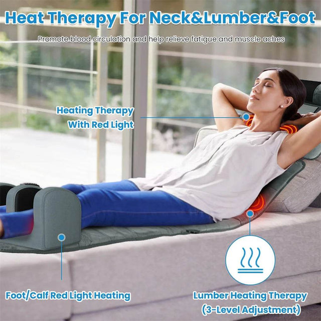 Full Body Heated Vibration Massage Mat With Neck Foot Support - Omega Lifestyles