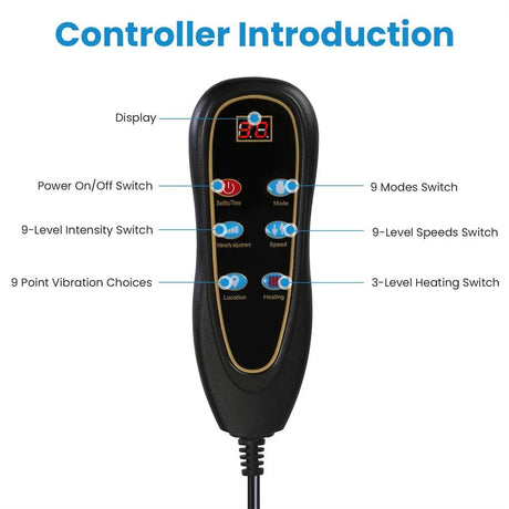 Full Body Heated Vibration Massage Mat With Neck Foot Support - Omega Lifestyles