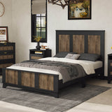 Full Farmhouse Wooden Platform Bed With Plywood Slats - Driftwood - Omega Lifestyles