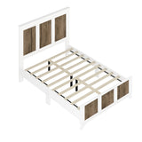 Full Farmhouse Wooden Platform Bed With Plywood Slats - Driftwood - Omega Lifestyles