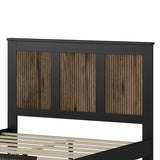 Full Farmhouse Wooden Platform Bed With Plywood Slats - Driftwood - Omega Lifestyles