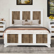 Full Farmhouse Wooden Platform Bed With Plywood Slats - Driftwood - Omega Lifestyles