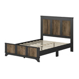 Full Farmhouse Wooden Platform Bed With Plywood Slats - Driftwood - Omega Lifestyles
