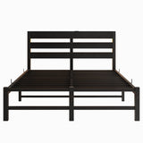 Full Full Size Metal Bed Frame With RGB LED Lights Charging - Driftwood - Omega Lifestyles