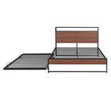 Full Metal Platform Bed Frame With Trundle USB Ports - Sleep Galleria