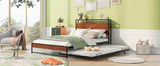Full Metal Platform Bed Frame With Trundle USB Ports - Sleep Galleria