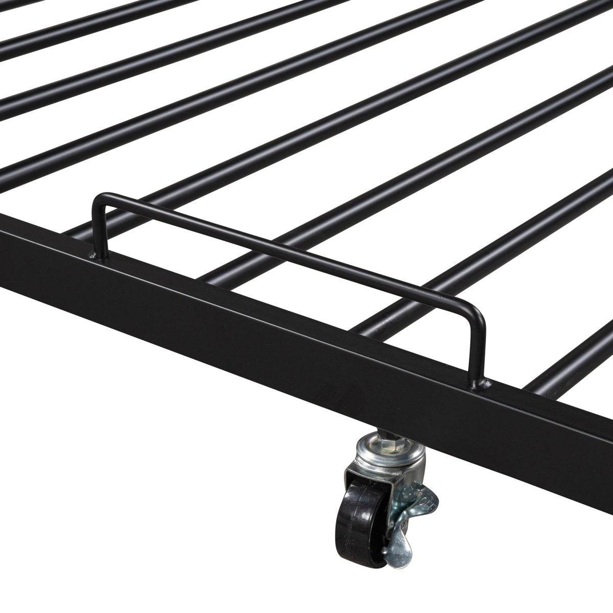 Full Metal Platform Bed Frame With Trundle USB Ports - Sleep Galleria