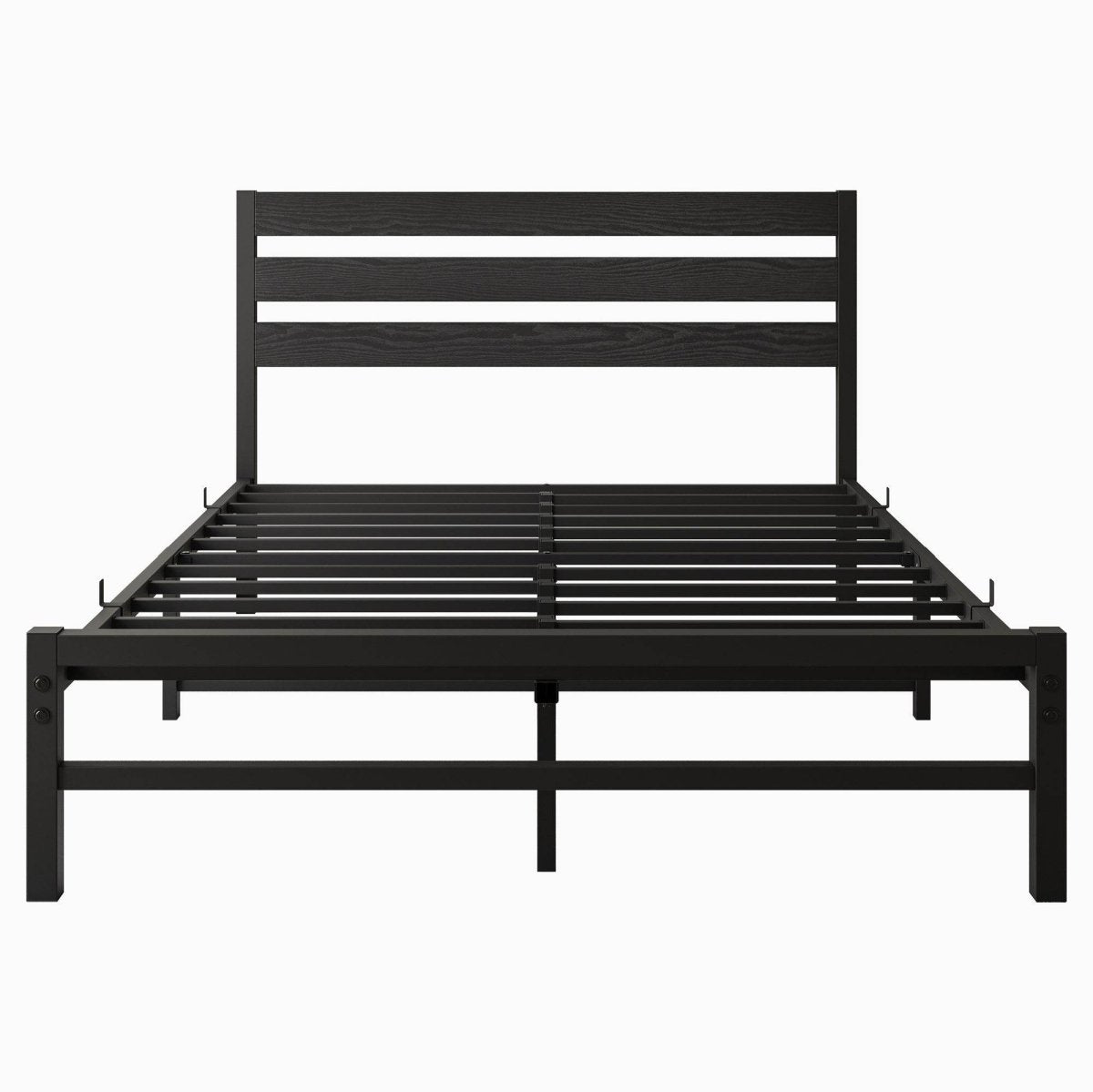 Full Metal Rustic Industrial Full Bed Frame - Driftwood - Omega Lifestyles
