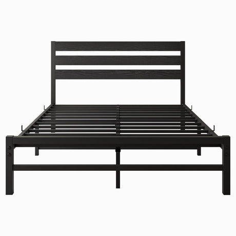 Full Metal Rustic Industrial Full Bed Frame - Driftwood - Omega Lifestyles