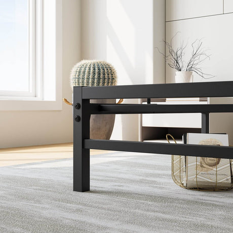 Full Metal Rustic Industrial Full Bed Frame - Driftwood - Omega Lifestyles