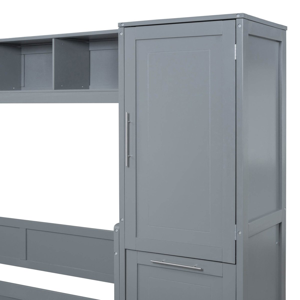 Full Murphy Bed With Closet Drawers Storage Gray Full - Driftwood - Omega Lifestyles