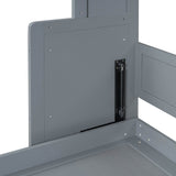 Full Murphy Bed With Closet Drawers Storage Gray Full - Driftwood - Omega Lifestyles