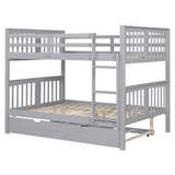 Full Over Full Bunk Bed With Twin Trundle Ladder - Sleep Galleria