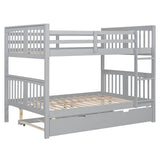Full Over Full Bunk Bed With Twin Trundle Ladder - Sleep Galleria