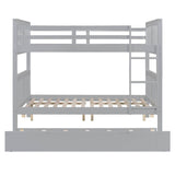 Full Over Full Bunk Bed With Twin Trundle Ladder - Sleep Galleria