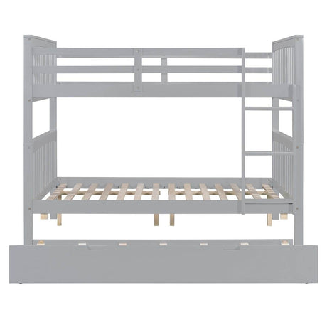Full Over Full Bunk Bed With Twin Trundle Ladder - Sleep Galleria