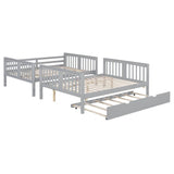 Full Over Full Bunk Bed With Twin Trundle Ladder - Sleep Galleria