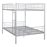 Full Over Full Iron Frame Silver Bunk Bed - Sleep Galleria