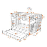 Full Over Full Solid Wood Bunk Bed With Trundle - Sleep Galleria