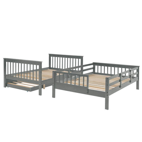 Full Over Full Solid Wood Bunk Bed With Trundle - Sleep Galleria