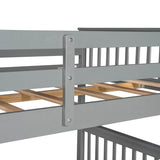 Full-Over-Full Solid Wood Gray Bunk Bed With Storage Drawers - Sleep Galleria
