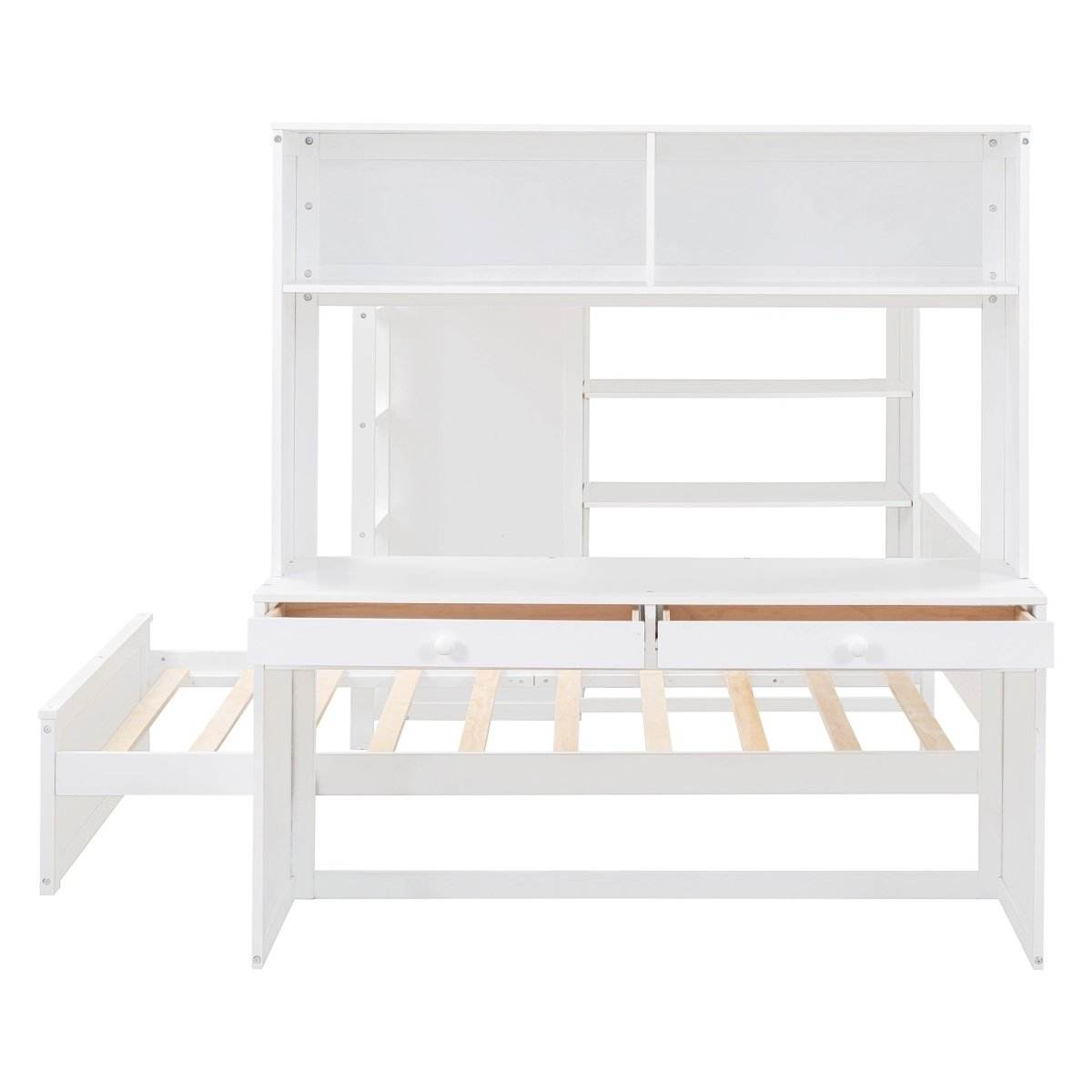 Full Over Twin Solid Wood Loft Bed With Desk - Sleep Galleria