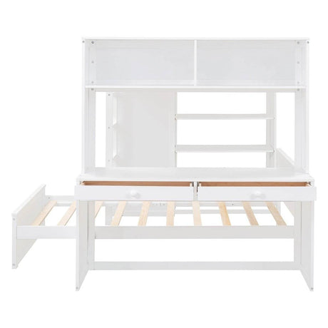 Full Over Twin Solid Wood Loft Bed With Desk - Sleep Galleria