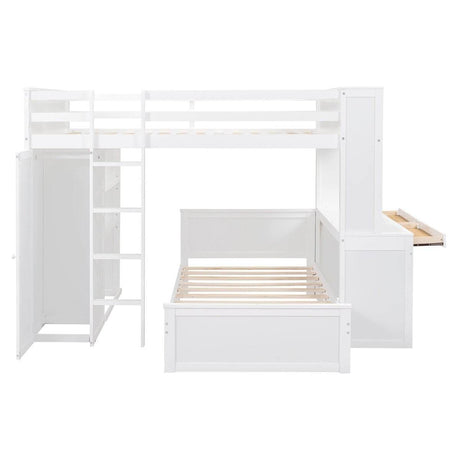 Full Over Twin Solid Wood Loft Bed With Desk - Sleep Galleria