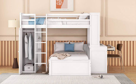 Full Over Twin Solid Wood Loft Bed With Desk - Sleep Galleria